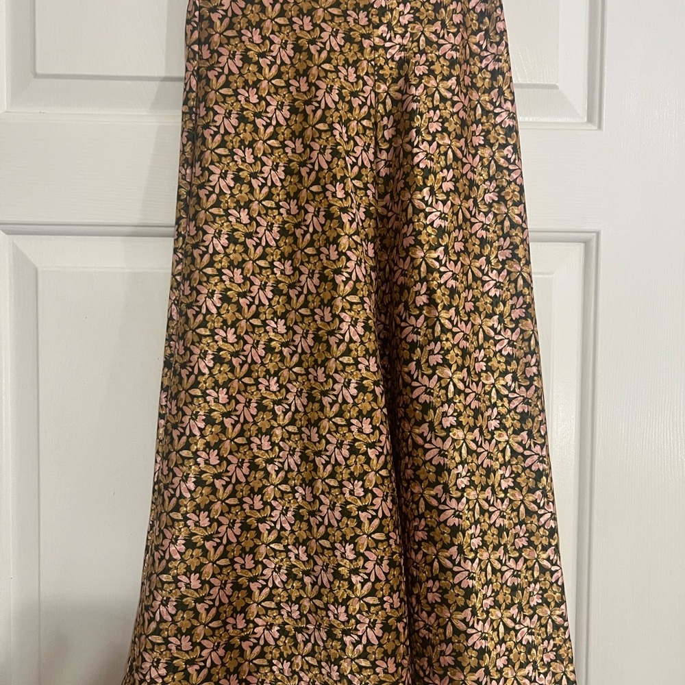 Altar’d State Floral A-Line Skirt - Black and Pink